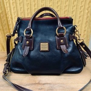 SOLD Dooney & Bourke Florentine Small Stanwich Satchel in Black.